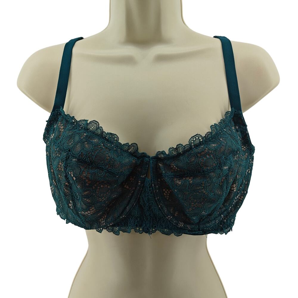 Soma Balconette Unlined Bra with Lace Green 38D